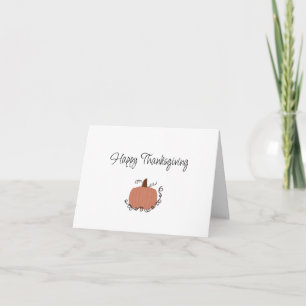 Happy Thanksgiving Niedlich Orange Pumpkin Postcar Karte