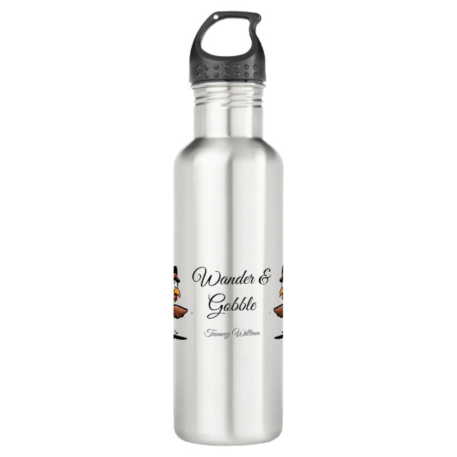 Happy Thanksgiving Niedlich Türkei Edelstahlflasche (Vorderseite)