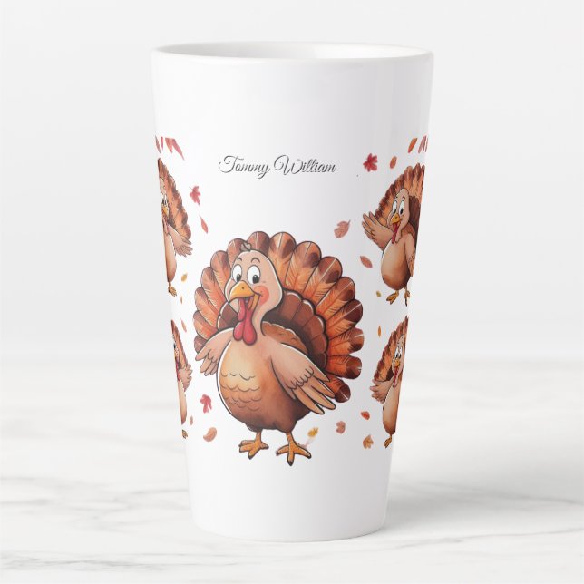 Happy Thanksgiving Niedlich Türkei Milchtasse (Vorderseite)