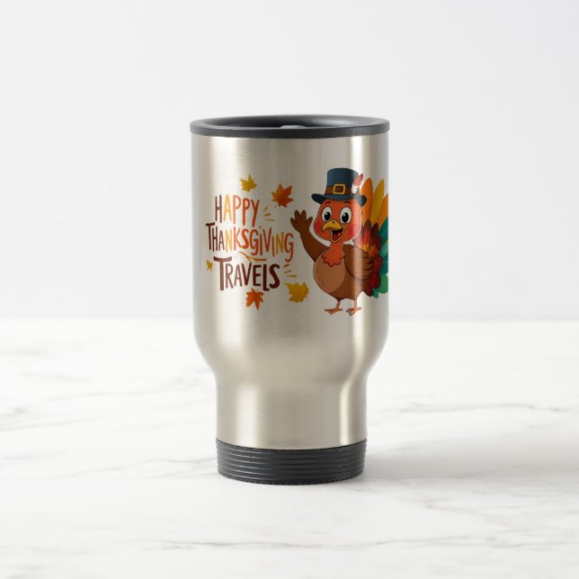 Happy Thanksgiving Niedlich Türkei Reisebecher (Mittel)
