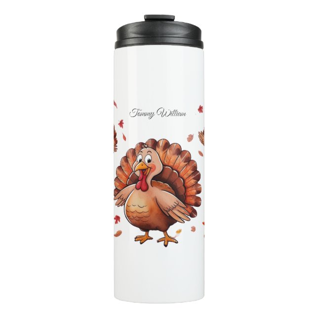 Happy Thanksgiving Niedlich Türkei Thermosbecher (Vorderseite)