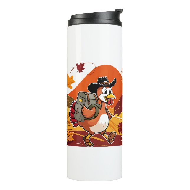 Happy Thanksgiving Niedlich Türkei Thermosbecher (Nach links gedreht)