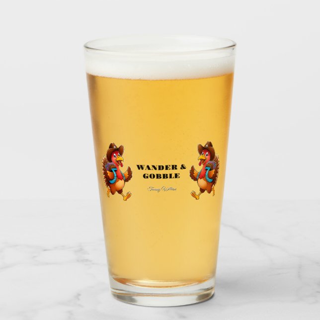 Happy Thanksgiving Niedliche Türkei Reise Glas (Vorne (Gefüllt))