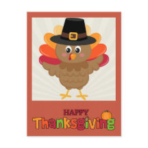 Happy Thanksgiving Niedlichen Cartoon Türkei