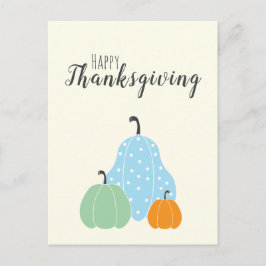 Happy Thanksgiving Niedlichen Pumpkins Green Blue Postkarte