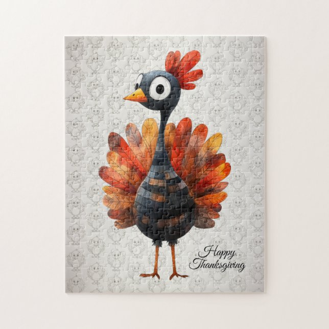 Happy Thanksgiving Niedliches farbiges Baby Türkei (Vertikal)