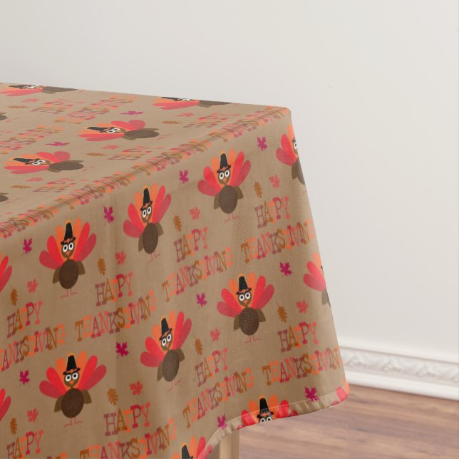Happy Thanksgiving | Niedliches Türkisches Muster Tischdecke (Beispiel)
