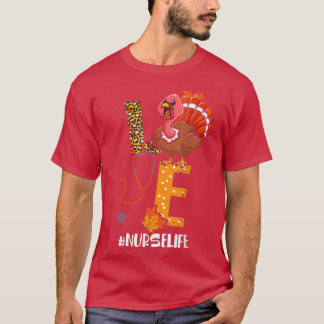 Happy Thanksgiving Nurse Liebe Türkei Outfit T-Shirt