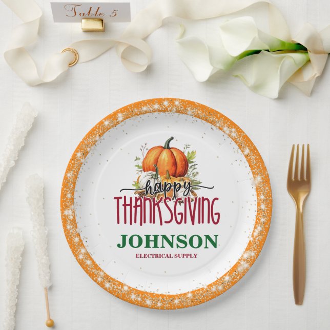 Happy Thanksgiving Office Party Pappteller (Hochzeit)