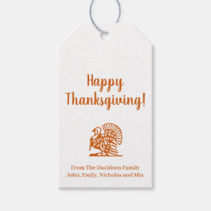 Happy Thanksgiving Orange Trukey-benutzerdefiniert Geschenkanhänger