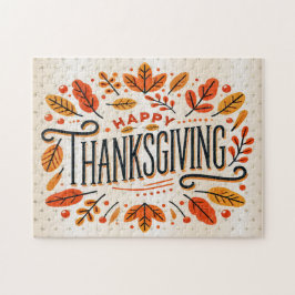 Happy Thanksgiving Orange Yellow Herbstlaubs
