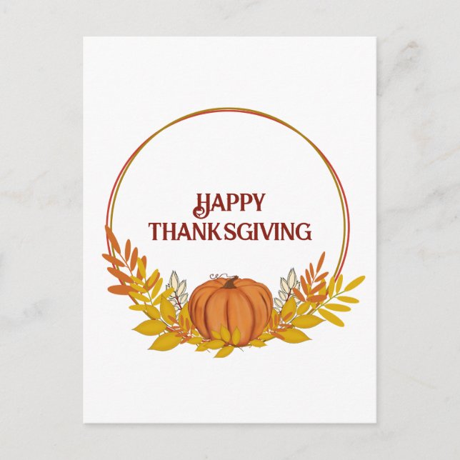 Happy Thanksgiving Pampkin Postkarte (Vorderseite)