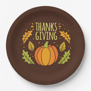 Happy Thanksgiving Paper Plate Pappteller