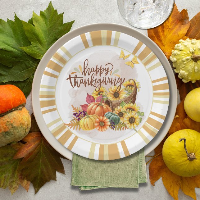 Happy Thanksgiving Paper Plate Pappteller (Von Creator hochgeladen)