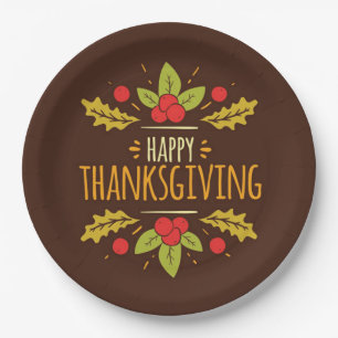 Happy Thanksgiving Paper Plate Pappteller