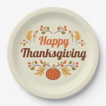 Happy Thanksgiving Paper Plate