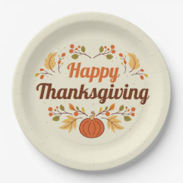 Happy Thanksgiving Paper Plate Pappteller