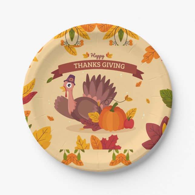 Happy Thanksgiving Pappteller (Von Creator hochgeladen)