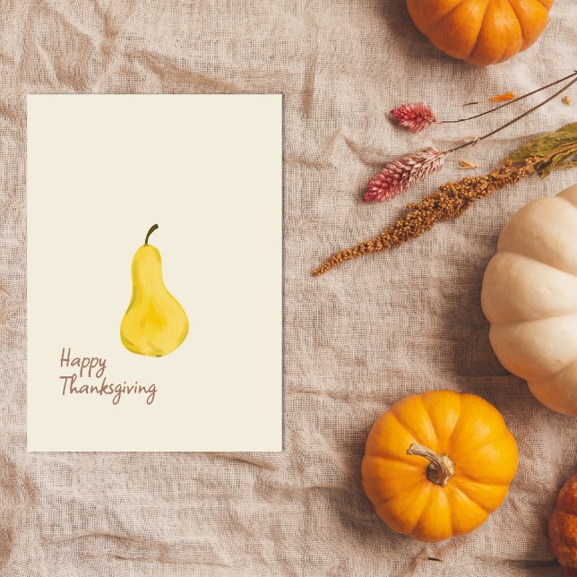 Happy Thanksgiving Pear Grußkarte herunterladen Feiertagskarte (Von Creator hochgeladen)