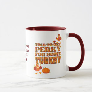 Happy Thanksgiving PERKY FÜR DIE TÜRKEI Kariert Tasse