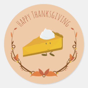 Happy Thanksgiving Pie Slice Aufkleber
