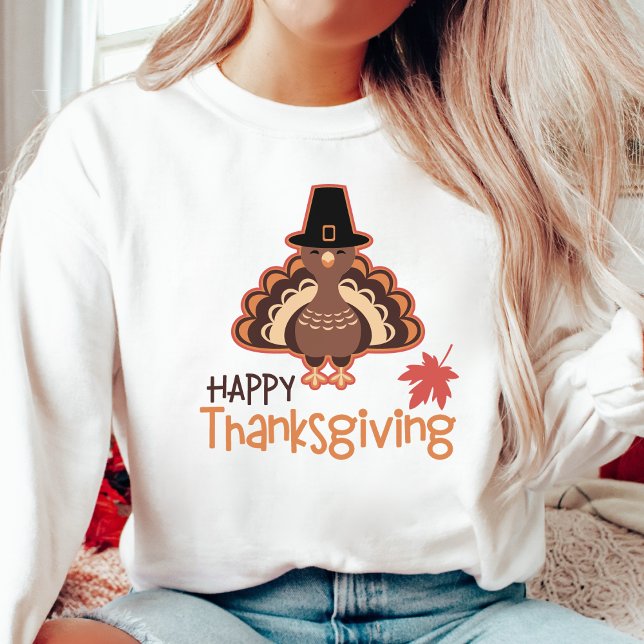 Happy Thanksgiving Pilgrim Türkei Sweatshirt (Happy Thanksgiving Pilgrim Turkey Sweatshirt)