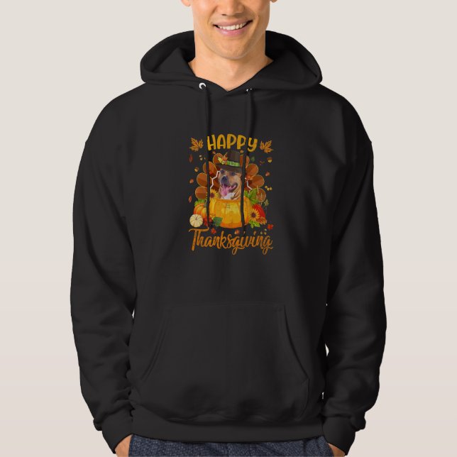 Happy Thanksgiving Pitbull Dog Turkey Pumpkin   Hoodie (Vorderseite)