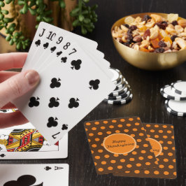 Happy Thanksgiving Polka Dot Playing Cards (braun) Spielkarten