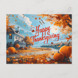 Happy Thanksgiving Postcard Feiertagspostkarte