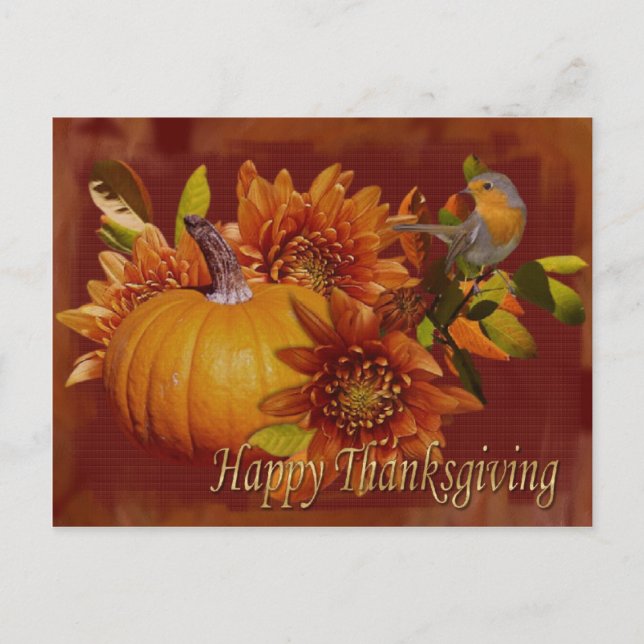Happy Thanksgiving Postcard Feiertagspostkarte (Vorderseite)