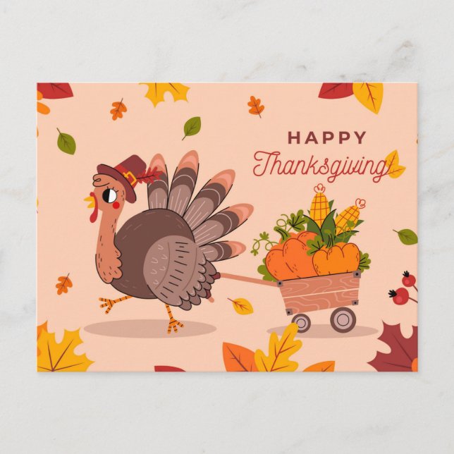 Happy Thanksgiving Postcard Postkarte (Vorderseite)