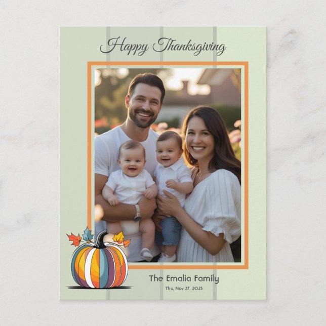 Happy Thanksgiving Postcard Postkarte (Vorderseite)