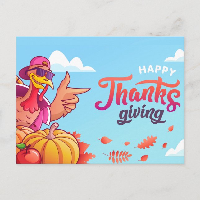 Happy Thanksgiving Postcard Postkarte (Vorderseite)
