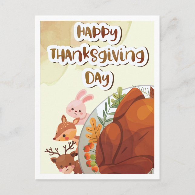 Happy Thanksgiving Postcard Postkarte (Vorderseite)