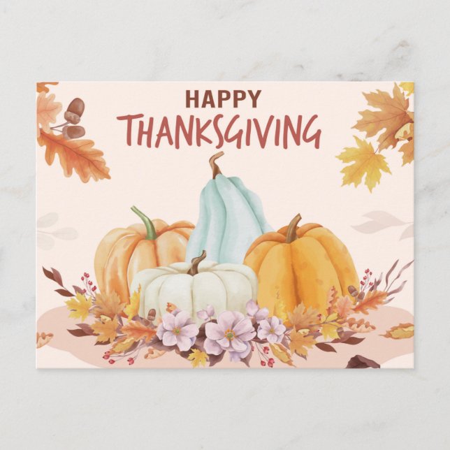 Happy Thanksgiving Postcard Postkarte (Vorderseite)