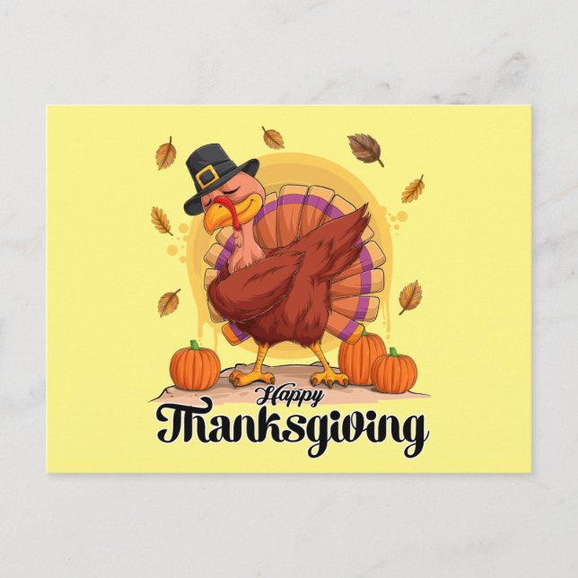Happy Thanksgiving Postcard Postkarte (Vorderseite)