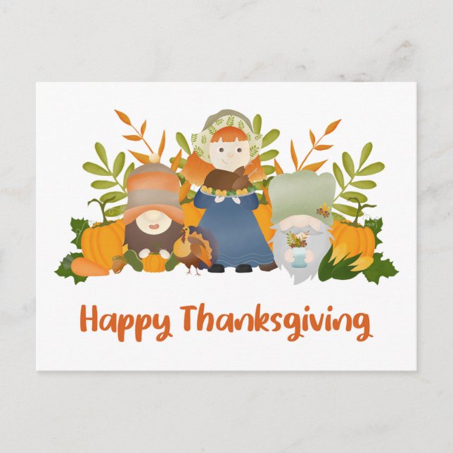Happy Thanksgiving Postkarte (Vorderseite)