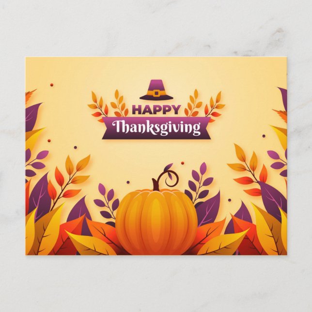 Happy Thanksgiving Postkarte (Vorderseite)
