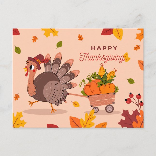 Happy Thanksgiving Postkarte (Vorderseite)