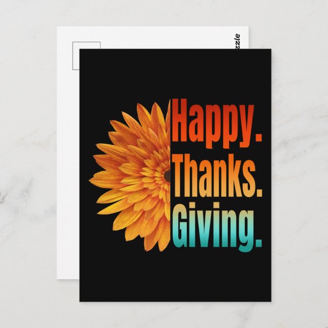 Happy Thanksgiving Postkarte (Vorne/Hinten)