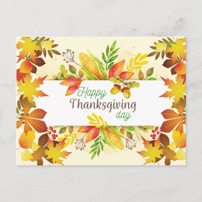 Happy Thanksgiving Postkarte (Vorderseite)