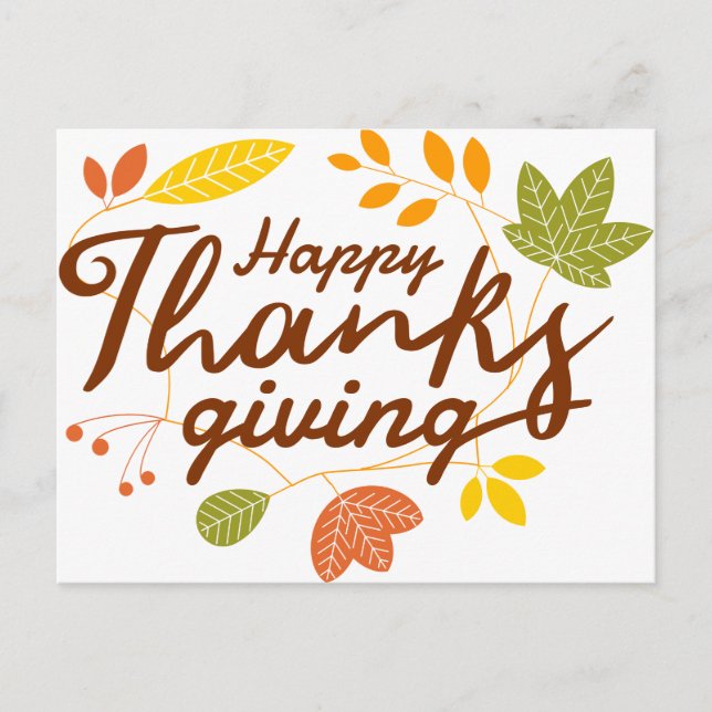 Happy Thanksgiving Postkarte (Vorderseite)
