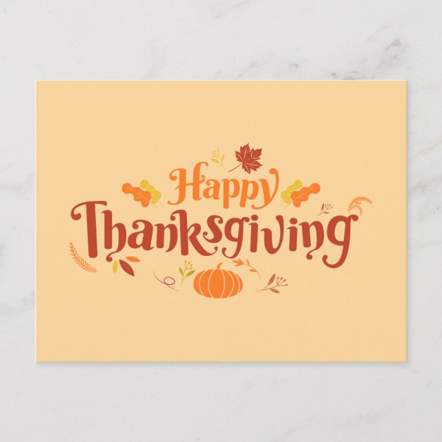 Happy Thanksgiving Postkarte (Vorderseite)