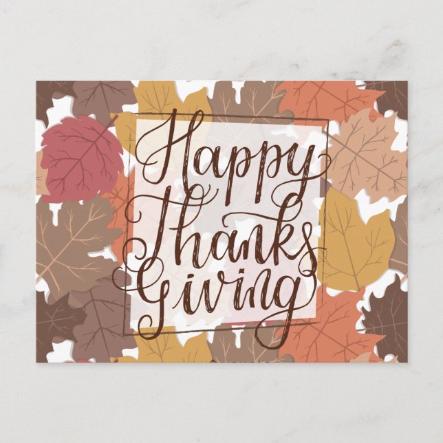 Happy Thanksgiving Postkarte (Vorderseite)
