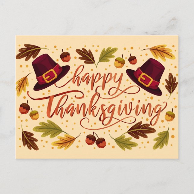 Happy Thanksgiving Postkarte (Vorderseite)