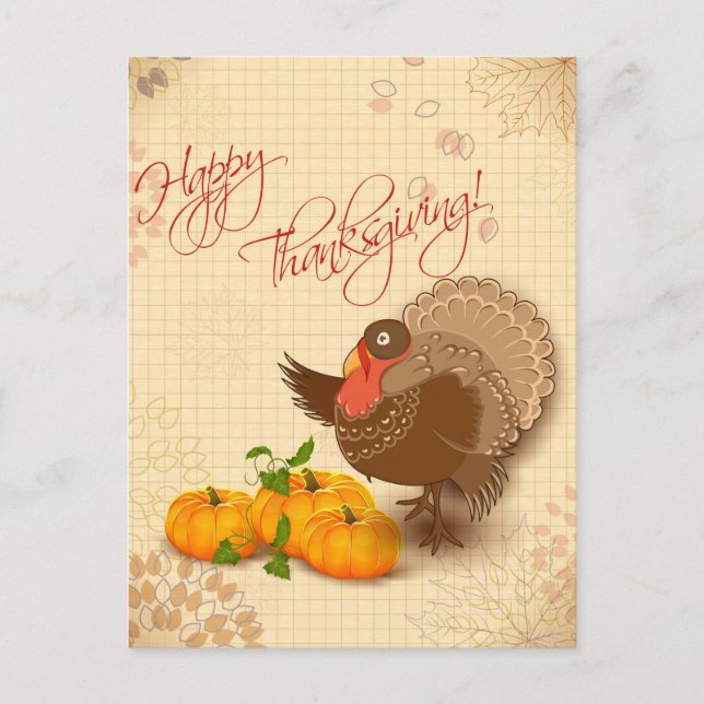 Happy Thanksgiving Postkarte (Vorderseite)