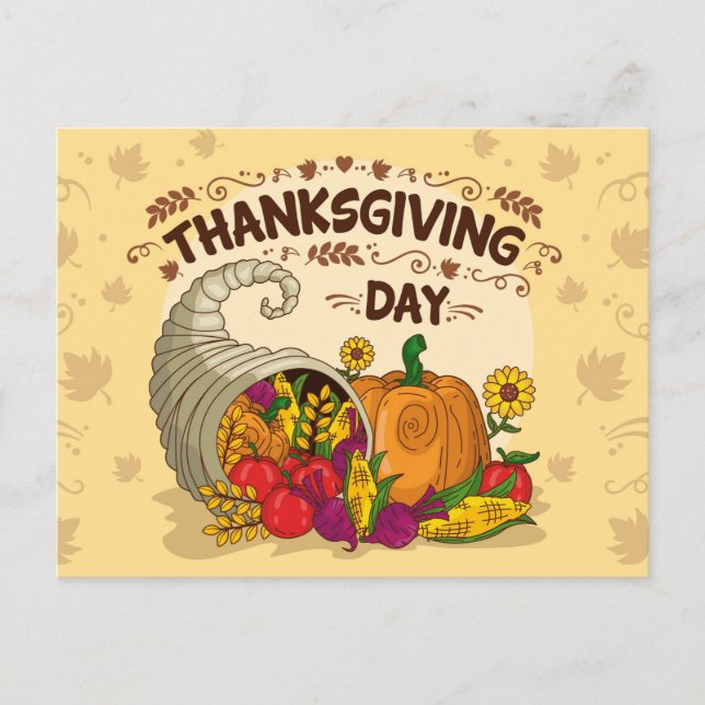 Happy Thanksgiving Postkarte (Vorderseite)