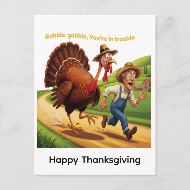 Happy Thanksgiving Postkarte (Vorderseite)