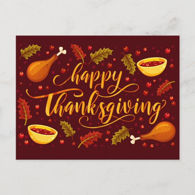 Happy Thanksgiving Postkarte (Vorderseite)