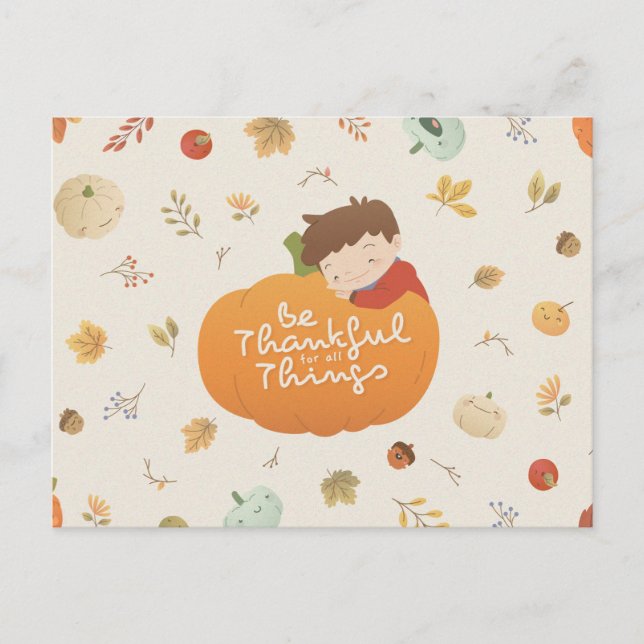 Happy Thanksgiving Postkarte (Vorderseite)